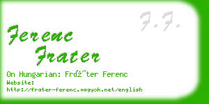 ferenc frater business card